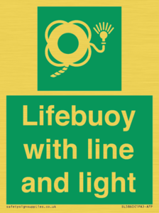 Lifebuoy with line and light